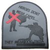 3D Rubber Patch "HEROES DONT WEAR CAPES" Sniper grau