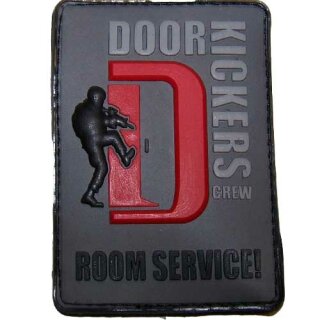 3D Rubber Patch "Door Kickers Crew" Room Service grau