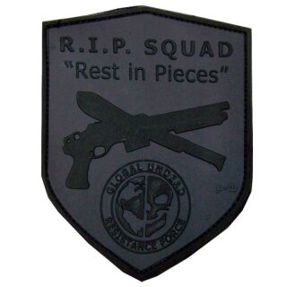 3D Rubber Patch "R.I.P. SQUAD" schwarz/grau