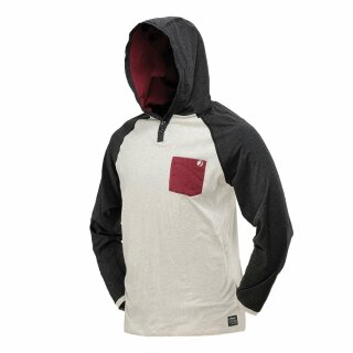 Dye Coba Hood Shirt Off White/Maroon XL