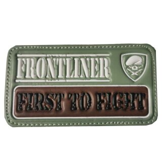 3D Rubber Patch "FIRST TO FIGHT" light green